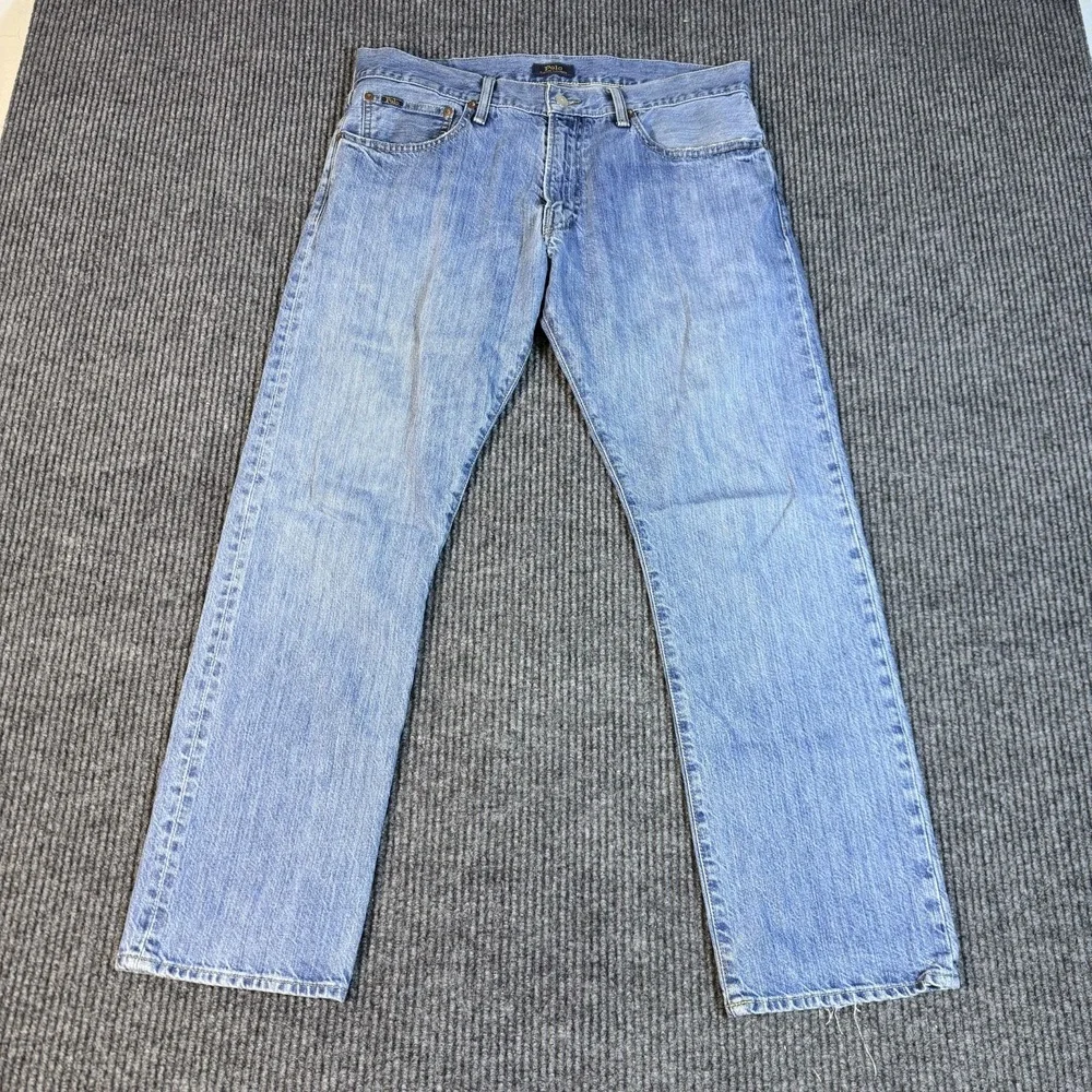Polo Ralph Lauren Hampton Relaxed Fit Straight Leg Jeans Mens 35x30 Light Wash